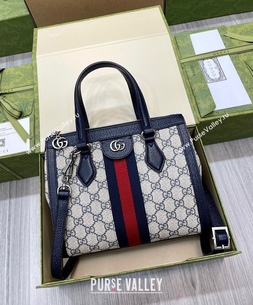 Gucci Ophidia Small GG Canvas Tote Bag 547551 Beige/Blue 2025 (DLH-250808089)