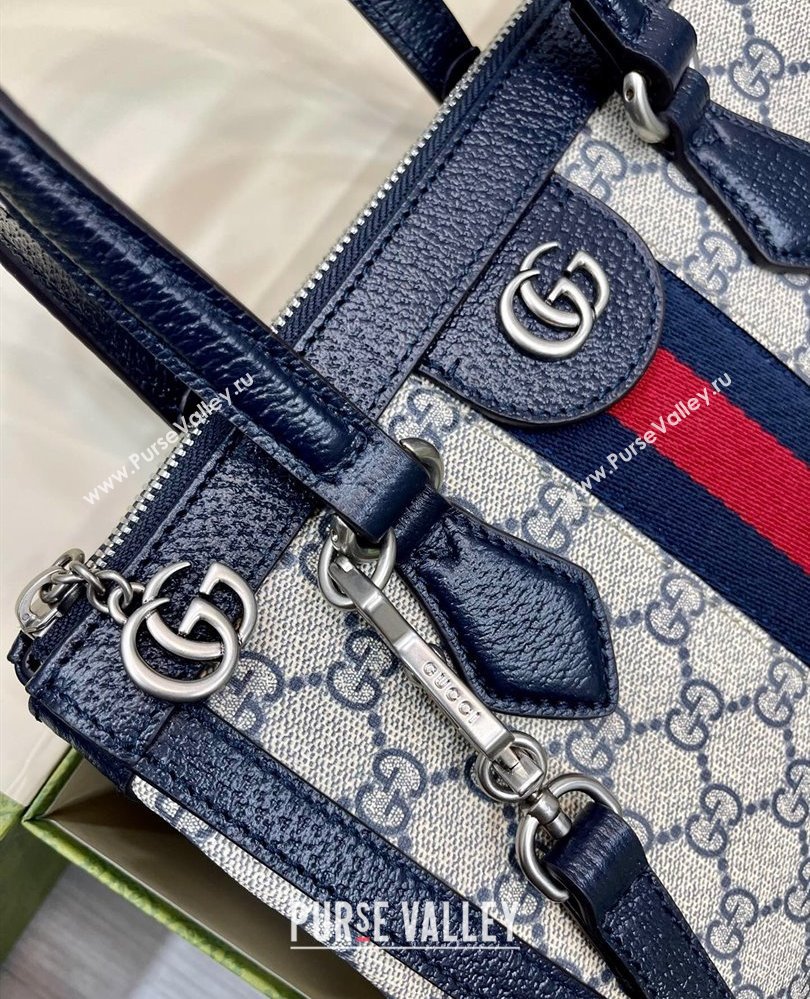 Gucci Ophidia Small GG Canvas Tote Bag 547551 Beige/Blue 2025 (DLH-250808089)