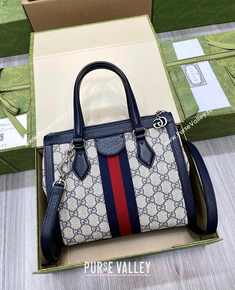 Gucci Ophidia Small GG Canvas Tote Bag 547551 Beige/Blue 2025 (DLH-250808089)