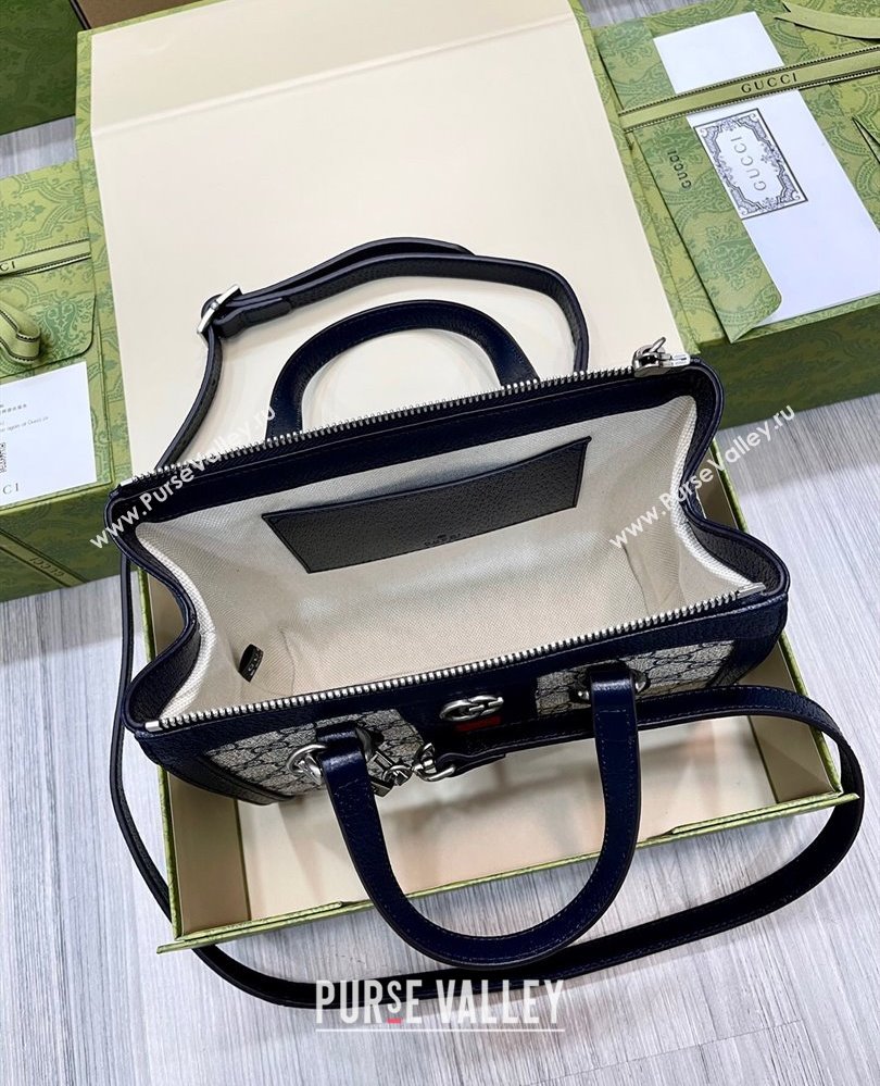 Gucci Ophidia Small GG Canvas Tote Bag 547551 Beige/Blue 2025 (DLH-250808089)