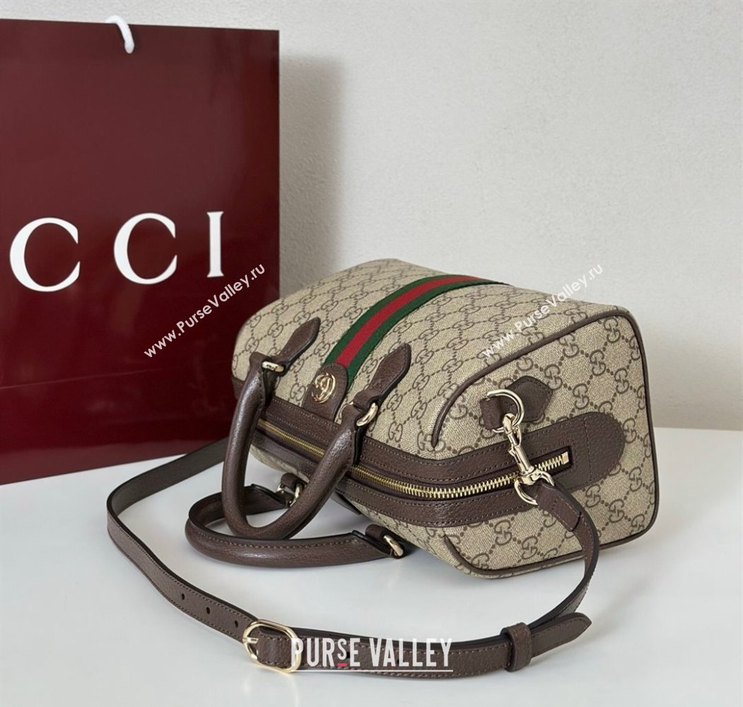 Gucci Ophidia GG Canvas Medium boston bag Brown 2025 836825 (DLH-250808057)