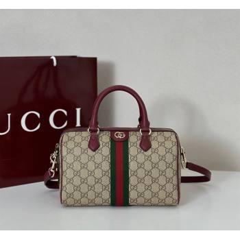 Gucci Ophidia GG Canvas Medium boston bag Ancora Red 2025 836825 (DLH-250808058)