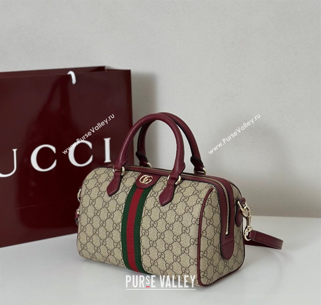 Gucci Ophidia GG Canvas Medium boston bag Ancora Red 2025 836825 (DLH-250808058)
