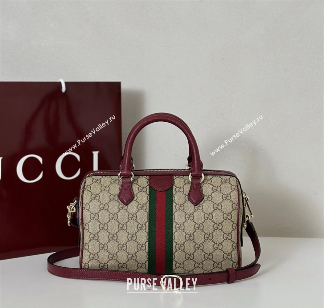 Gucci Ophidia GG Canvas Medium boston bag Ancora Red 2025 836825 (DLH-250808058)