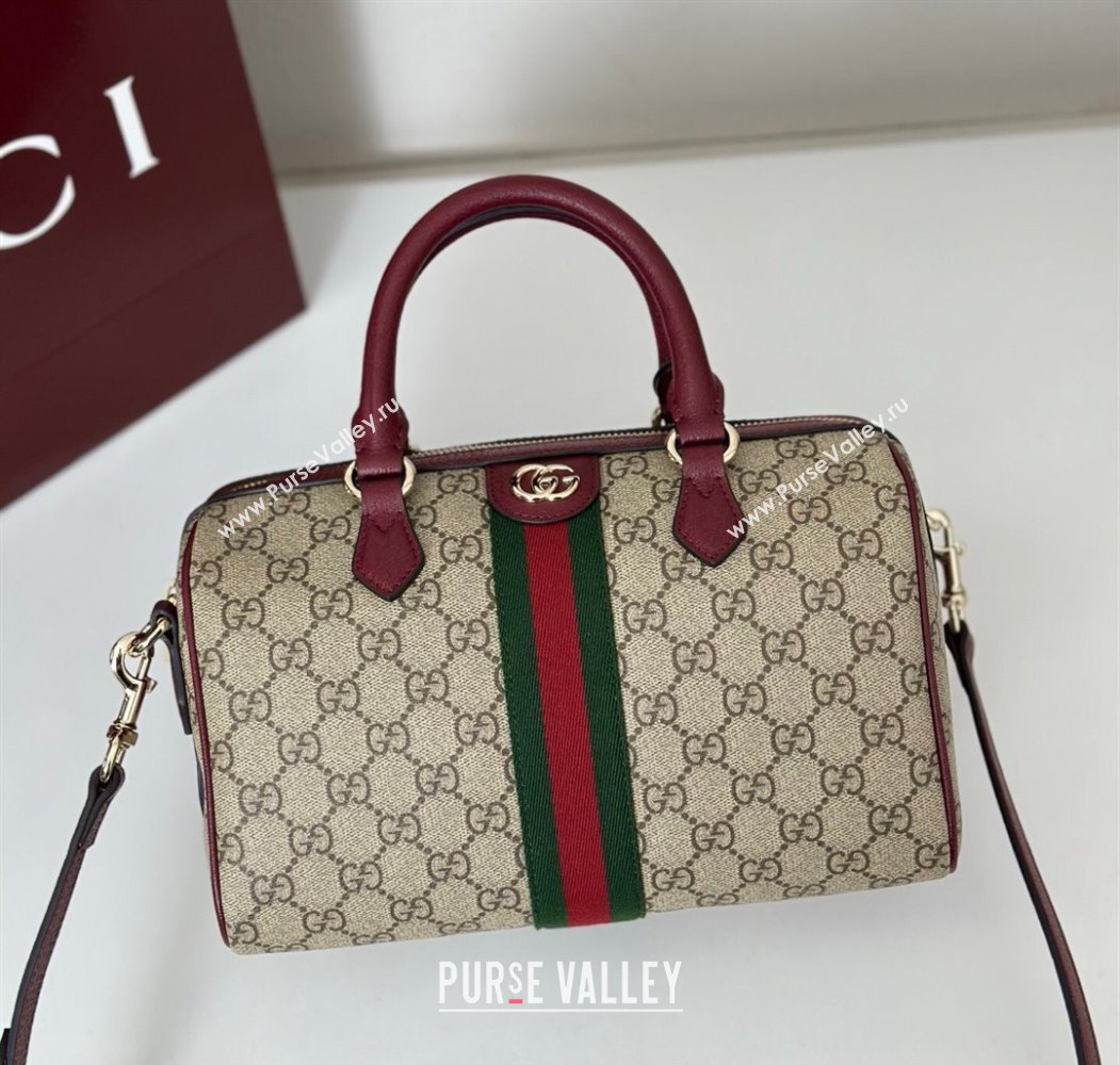 Gucci Ophidia GG Canvas Medium boston bag Ancora Red 2025 836825 (DLH-250808058)
