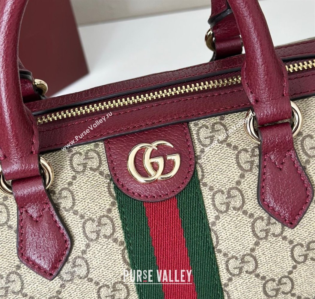 Gucci Ophidia GG Canvas Medium boston bag Ancora Red 2025 836825 (DLH-250808058)