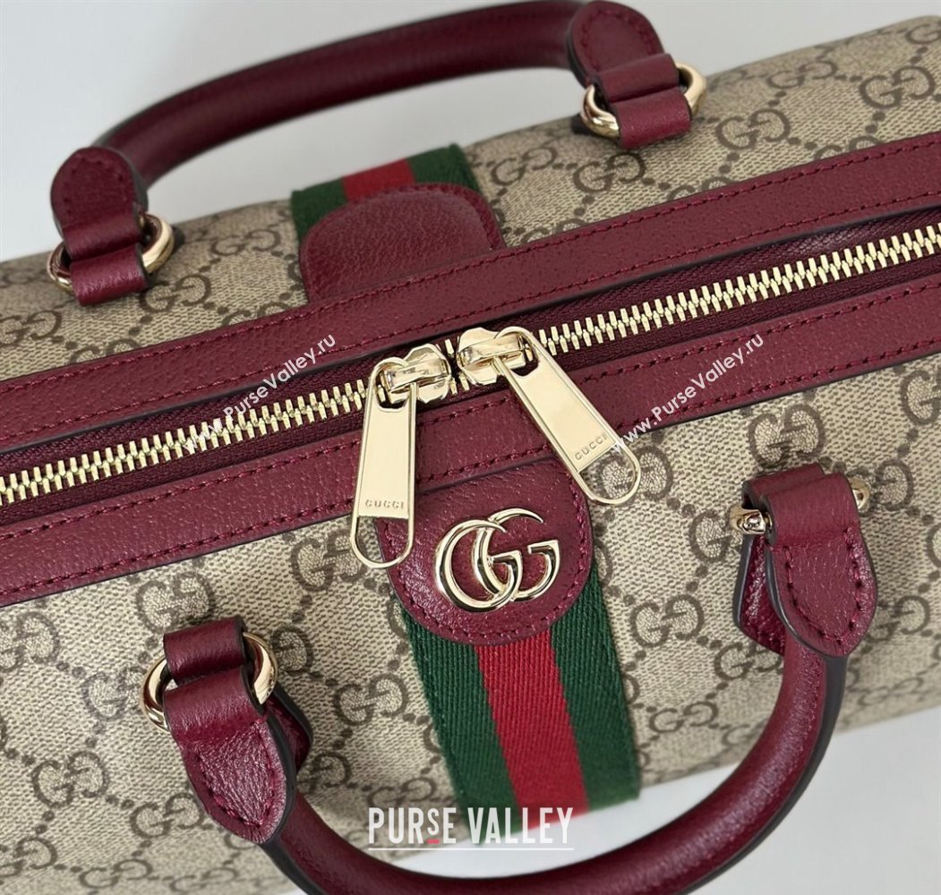 Gucci Ophidia GG Canvas Medium boston bag Ancora Red 2025 836825 (DLH-250808058)