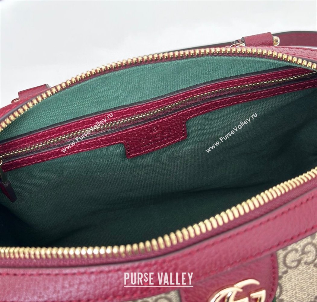 Gucci Ophidia GG Canvas Medium boston bag Ancora Red 2025 836825 (DLH-250808058)