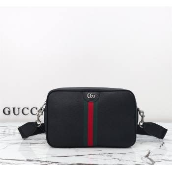 Gucci Mens Ophidia Leather medium messenger crossbody bag Black 2025 834468 (DLH-250808059)