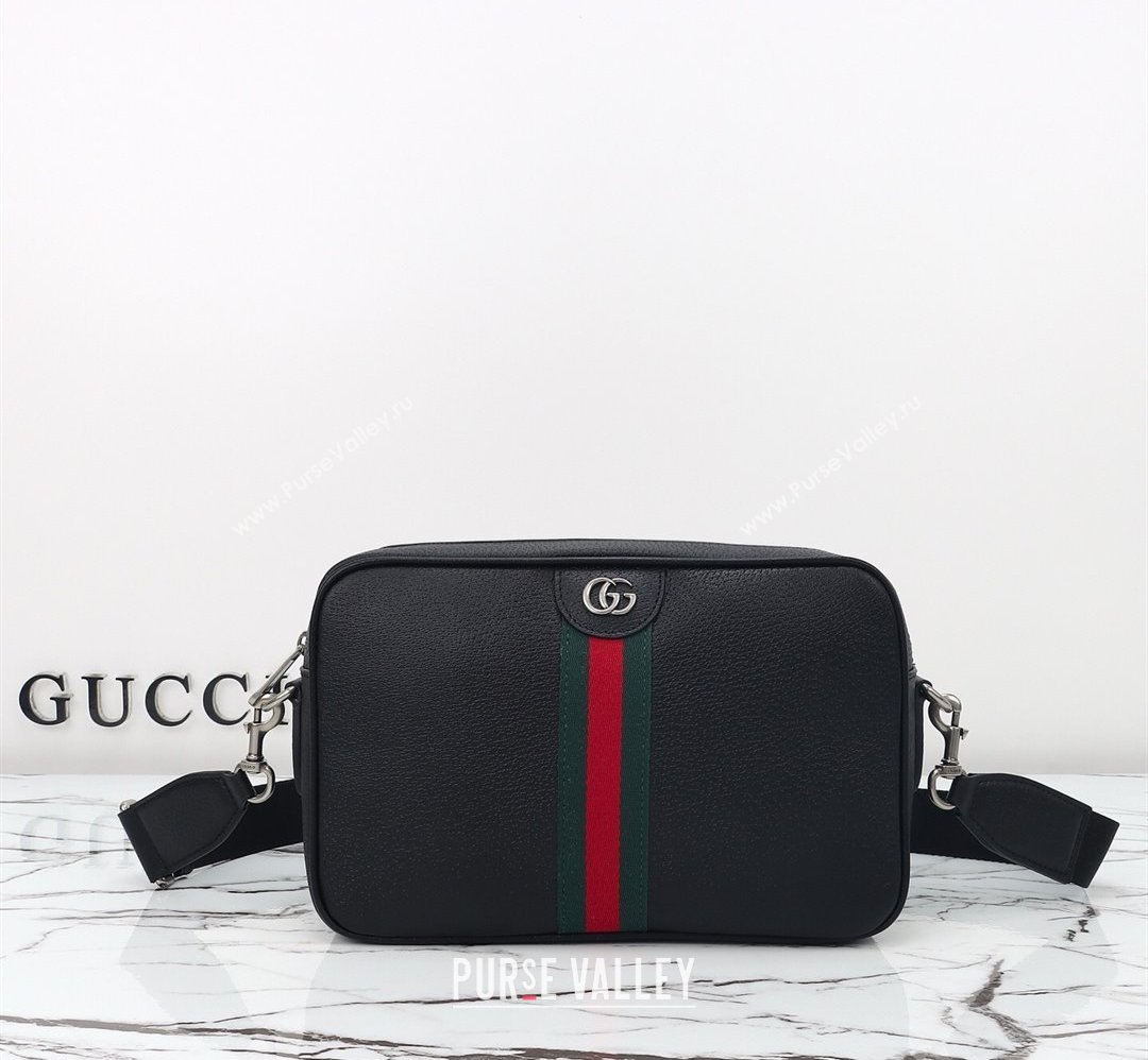 Gucci Mens Ophidia Leather medium messenger crossbody bag Black 2025 834468 (DLH-250808059)