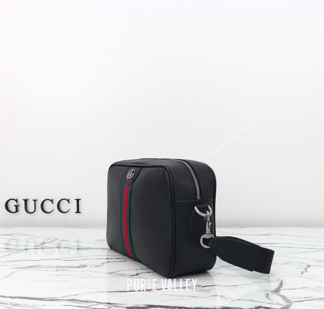 Gucci Mens Ophidia Leather medium messenger crossbody bag Black 2025 834468 (DLH-250808059)