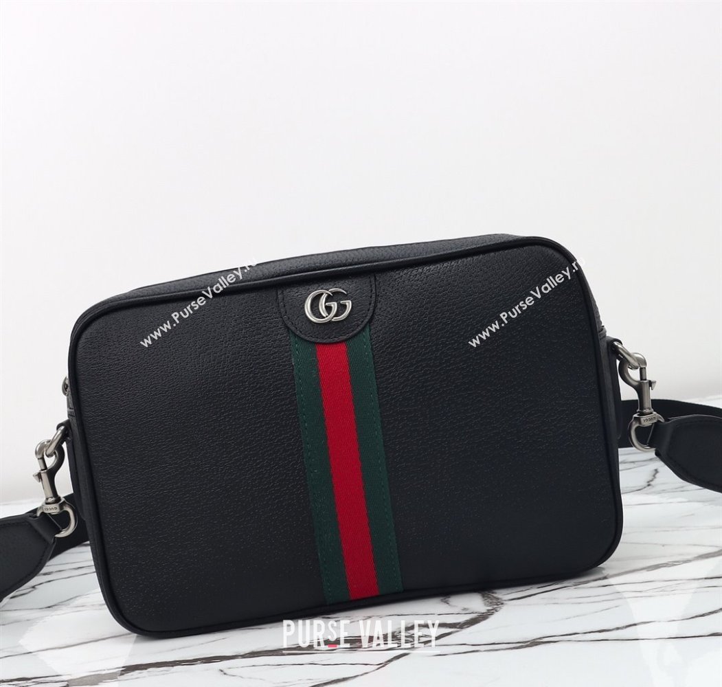 Gucci Mens Ophidia Leather medium messenger crossbody bag Black 2025 834468 (DLH-250808059)
