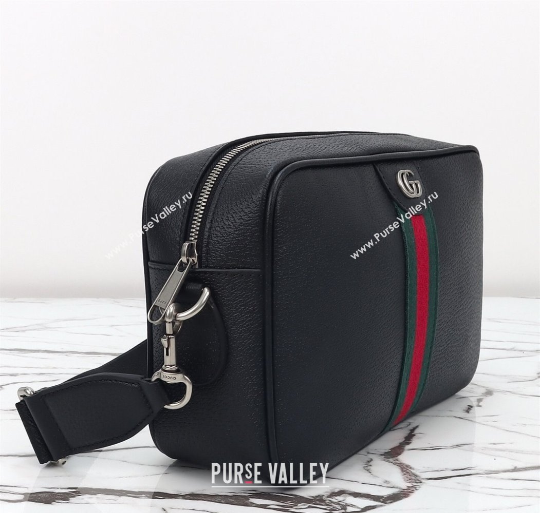 Gucci Mens Ophidia Leather medium messenger crossbody bag Black 2025 834468 (DLH-250808059)