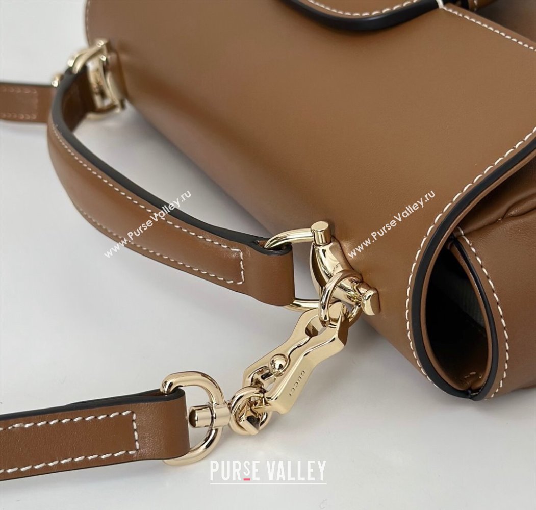 Gucci Horsebit 1955 Leather Small Top Handle Bag Brown 815206 2025 (DLH-250808051)