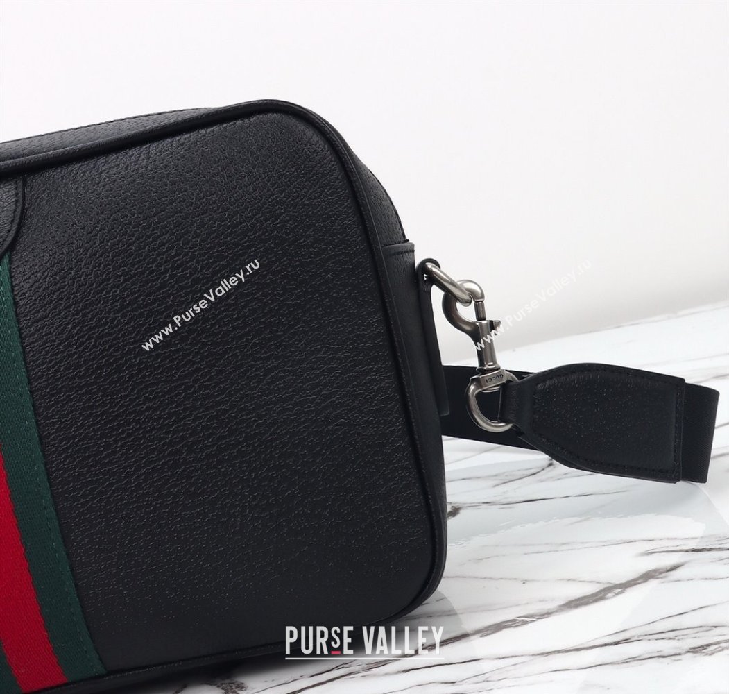 Gucci Mens Ophidia Leather medium messenger crossbody bag Black 2025 834468 (DLH-250808059)
