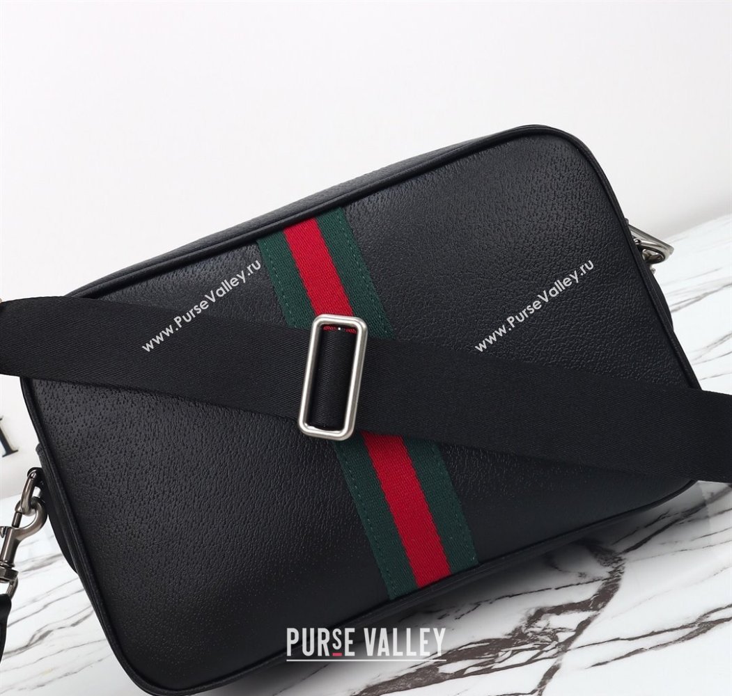 Gucci Mens Ophidia Leather medium messenger crossbody bag Black 2025 834468 (DLH-250808059)