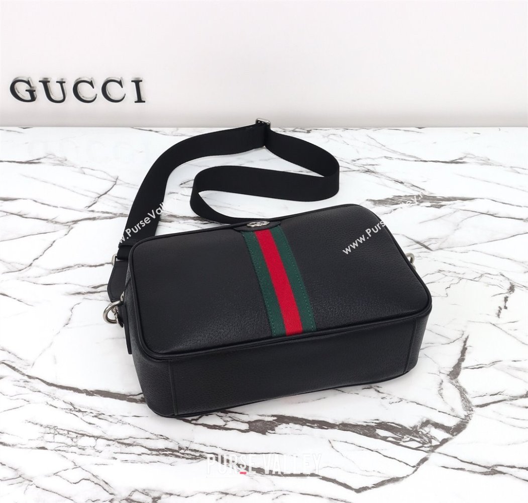 Gucci Mens Ophidia Leather medium messenger crossbody bag Black 2025 834468 (DLH-250808059)