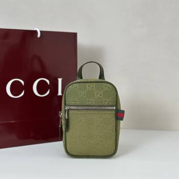 Gucci Mens GG Canvas mini slingbag bag Green 2025 ‎834258 (DLH-250808097)