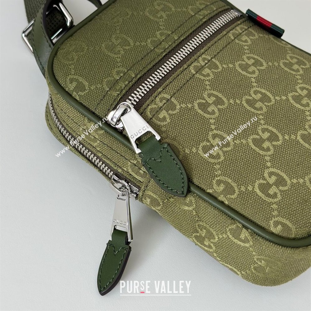 Gucci Mens GG Canvas mini slingbag bag Green 2025 ‎834258 (DLH-250808097)