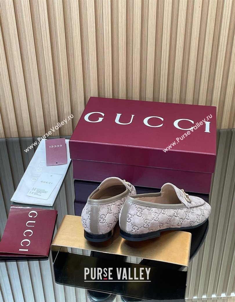 Gucci Jordaan GG Allover Suede Flat Loafers with Horsebit Grey2 2025 840725 (MD-250828104)