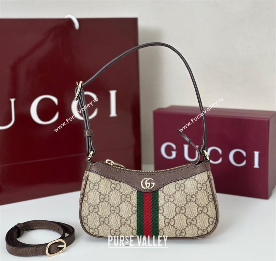 Gucci Ophidia GG Canvas mini shoulder bag Beige/Brown 2025 838465 (DLH-250930107)