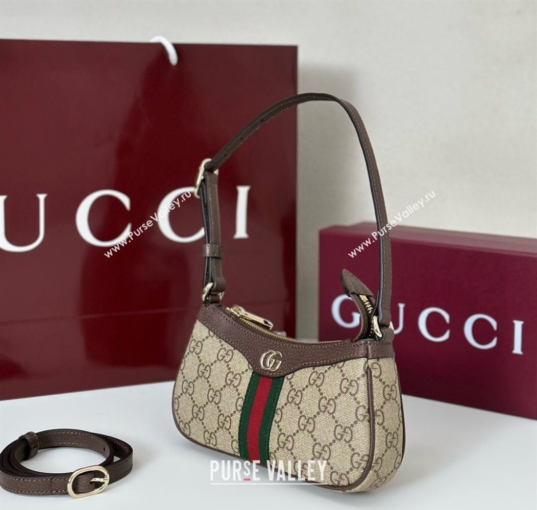 Gucci Ophidia GG Canvas mini shoulder bag Beige/Brown 2025 838465 (DLH-250930107)