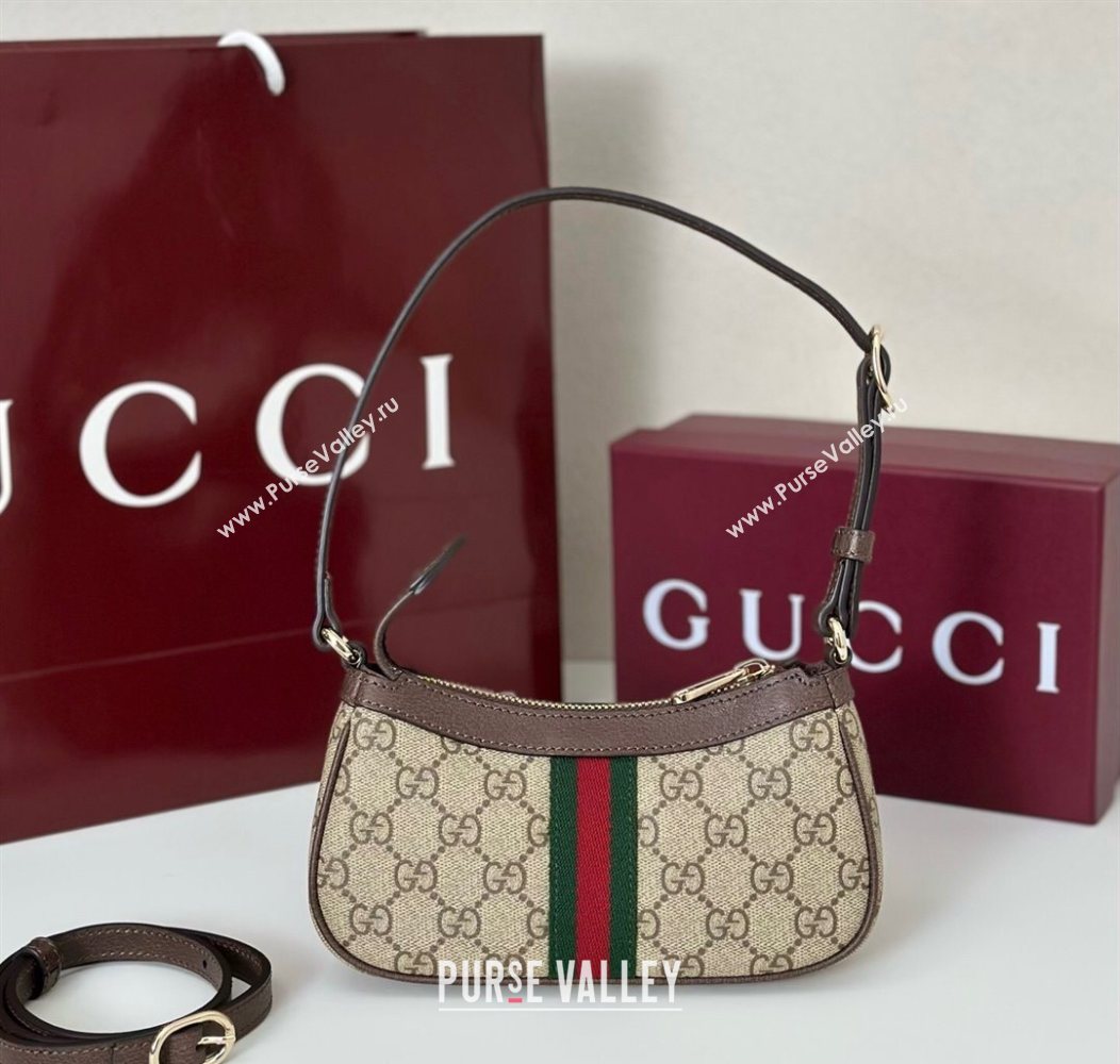 Gucci Ophidia GG Canvas mini shoulder bag Beige/Brown 2025 838465 (DLH-250930107)