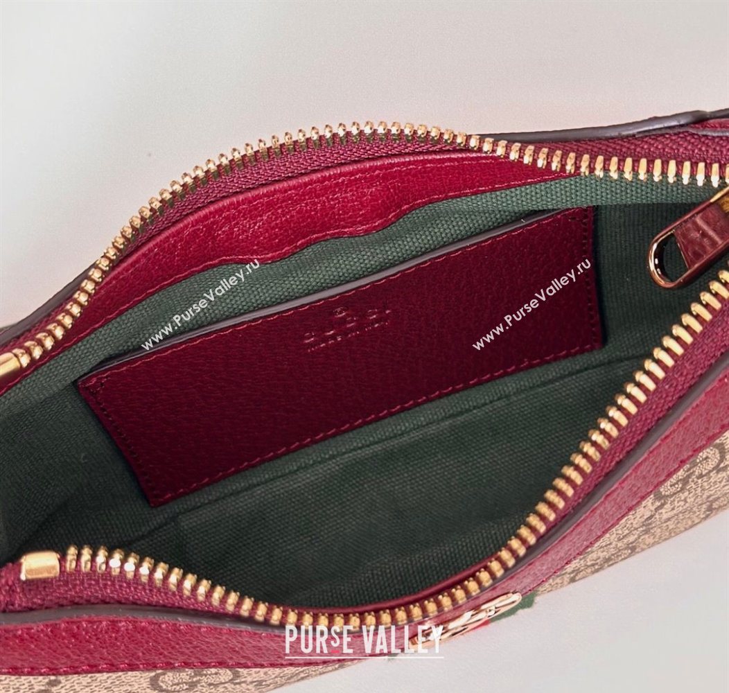 Gucci Ophidia GG Canvas mini shoulder bag Beige/Red 2025 838465 (DLH-250930108)