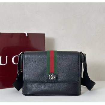 Gucci Mens Ophidia Leather medium messenger bag Black 2025 834467 (DLH-250930110)