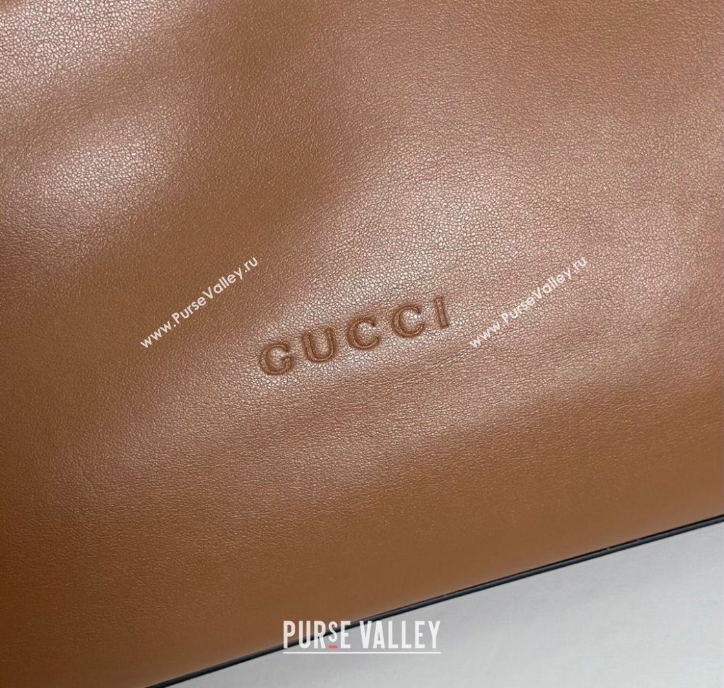 Gucci Beatrix Leather large tote bag Brown 2025 850546 (DLH-250930096)