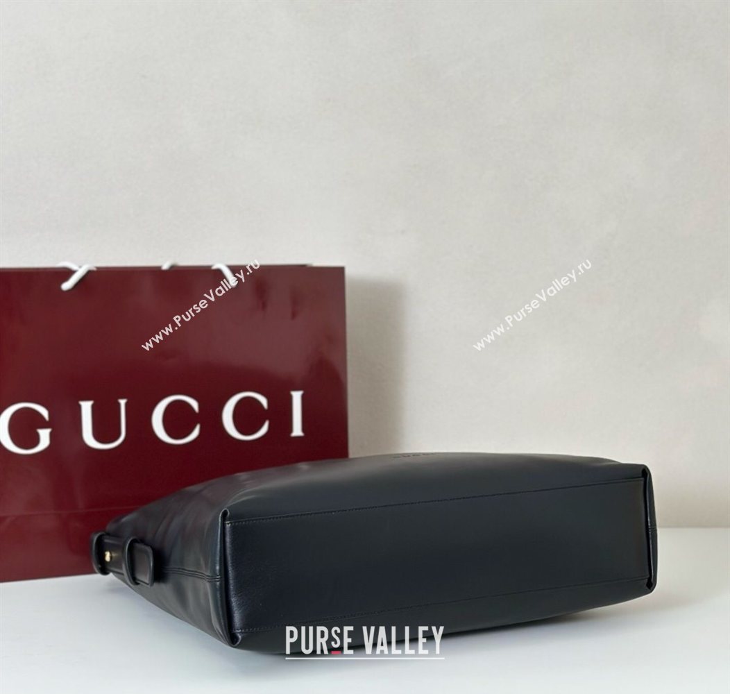 Gucci Beatrix Leather large tote bag Black 2025 850546 (DLH-250930097)