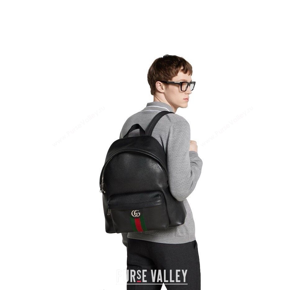 Gucci Mens Ophidia Leather medium backpack bag Black 2025 834466 (DLH-250930098)