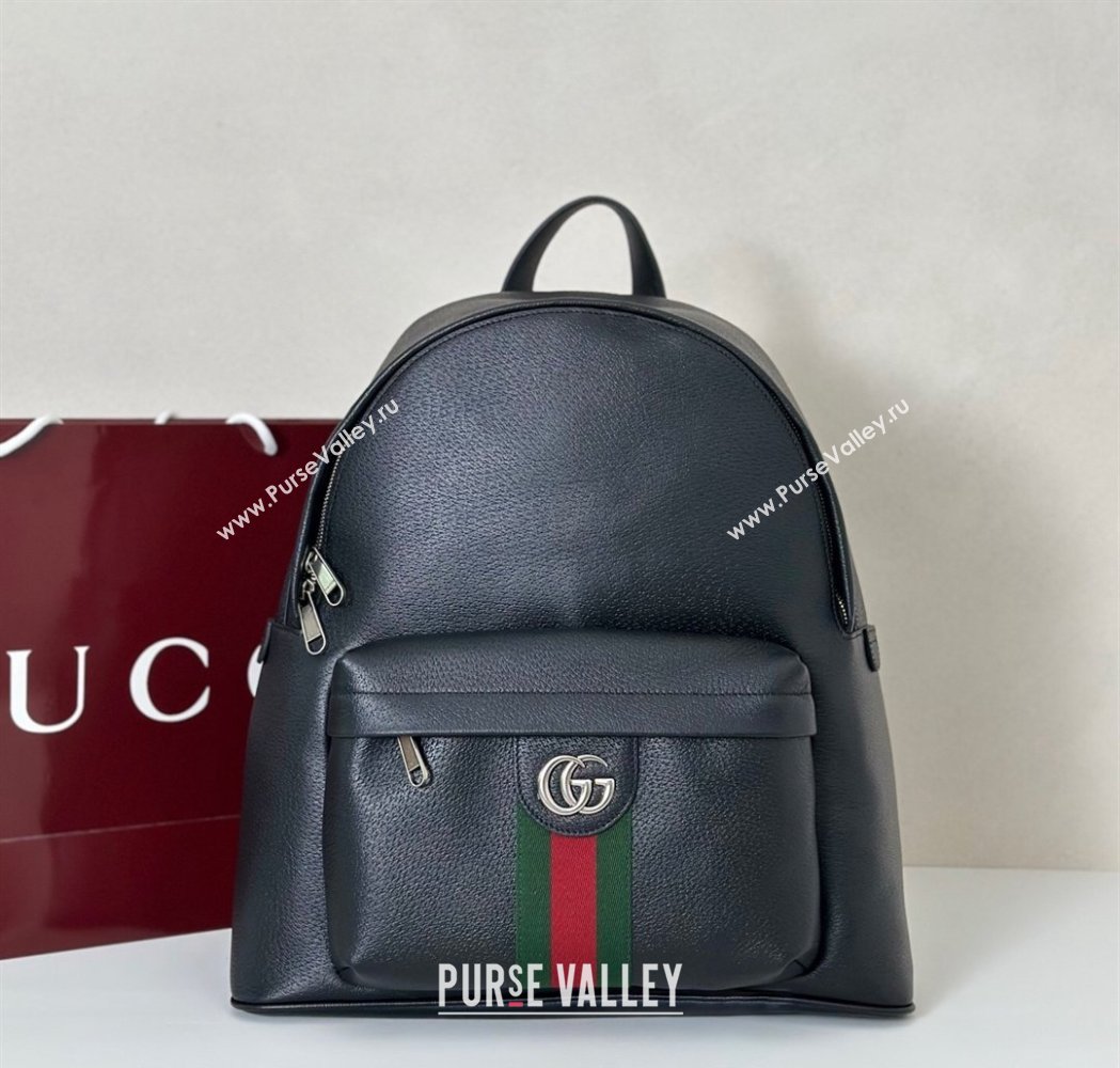 Gucci Mens Ophidia Leather medium backpack bag Black 2025 834466 (DLH-250930098)