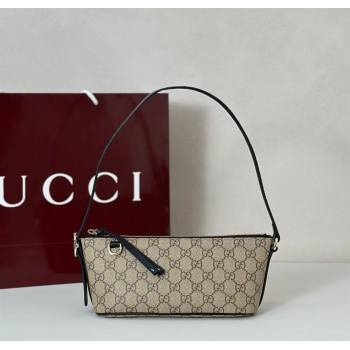 Gucci GG Canvas Emblem small shoulder bag Beige/Black 2025 847281 (DLH-250930099)
