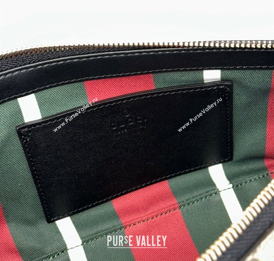 Gucci GG Canvas Emblem small shoulder bag Beige/Black 2025 847281 (DLH-250930099)