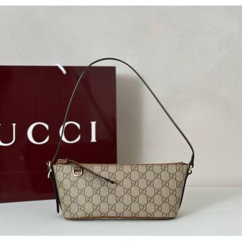 Gucci GG Canvas Emblem small shoulder bag Beige/Brown 2025 847281 (DLH-250930100)