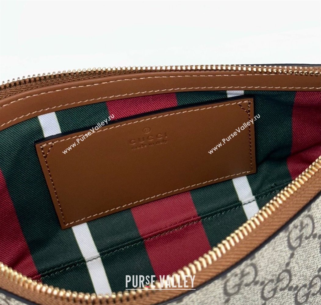 Gucci GG Canvas Emblem small shoulder bag Beige/Brown 2025 847281 (DLH-250930100)