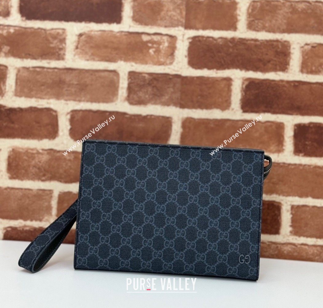 Gucci Mens GG Canvas small pouch Black 2025 768255 (DLH-250930115)
