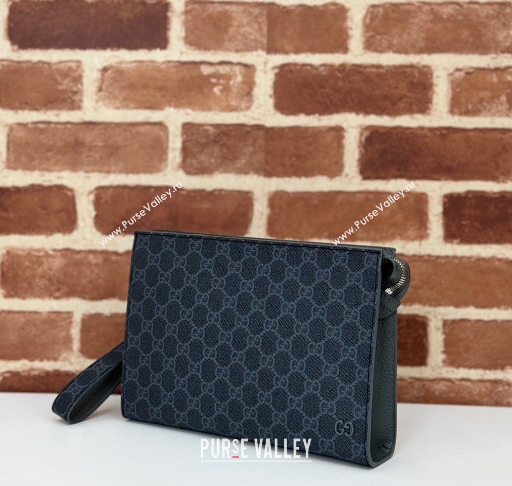Gucci Mens GG Canvas small pouch Black 2025 768255 (DLH-250930115)