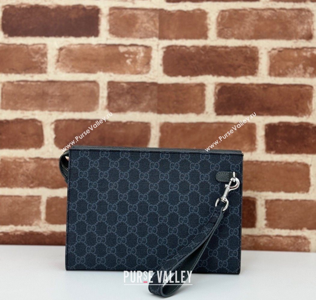 Gucci Mens GG Canvas small pouch Black 2025 768255 (DLH-250930115)