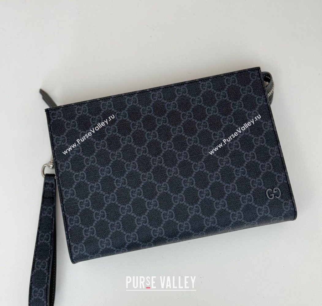 Gucci Mens GG Canvas small pouch Black 2025 768255 (DLH-250930115)