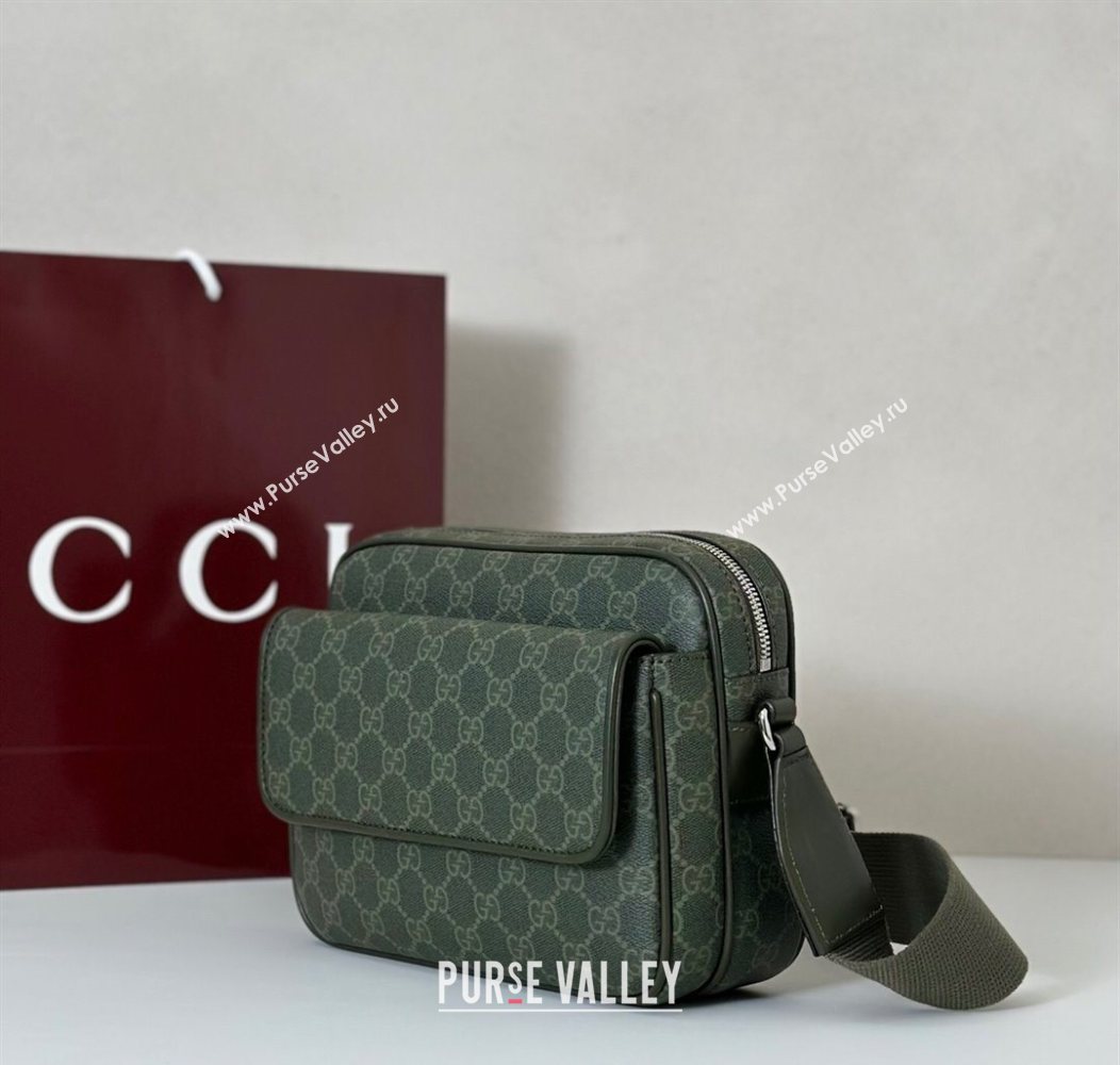 Gucci Mens GG Monogram small crossbody bag Forest Green 2025 795479 (DLH-250930112)
