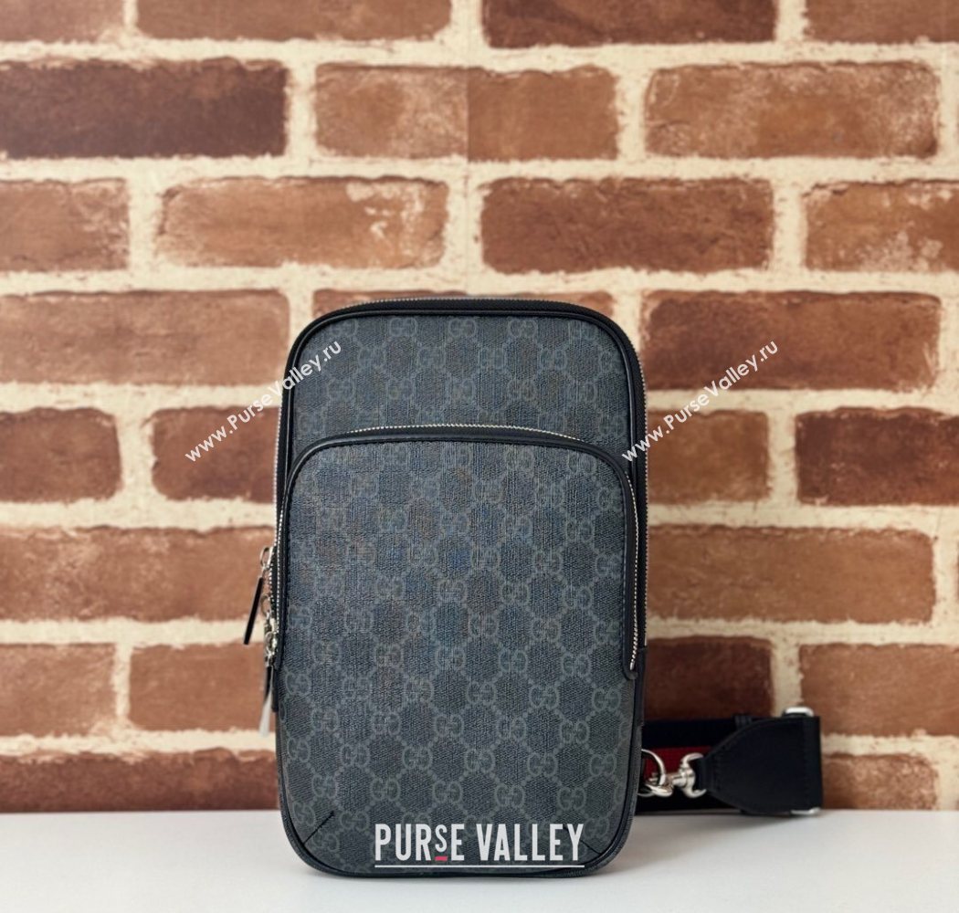 Gucci Mens GG Canvas small slingback bag Black 2025 822073 (DLH-250930117)