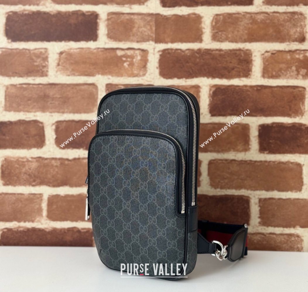 Gucci Mens GG Canvas small slingback bag Black 2025 822073 (DLH-250930117)