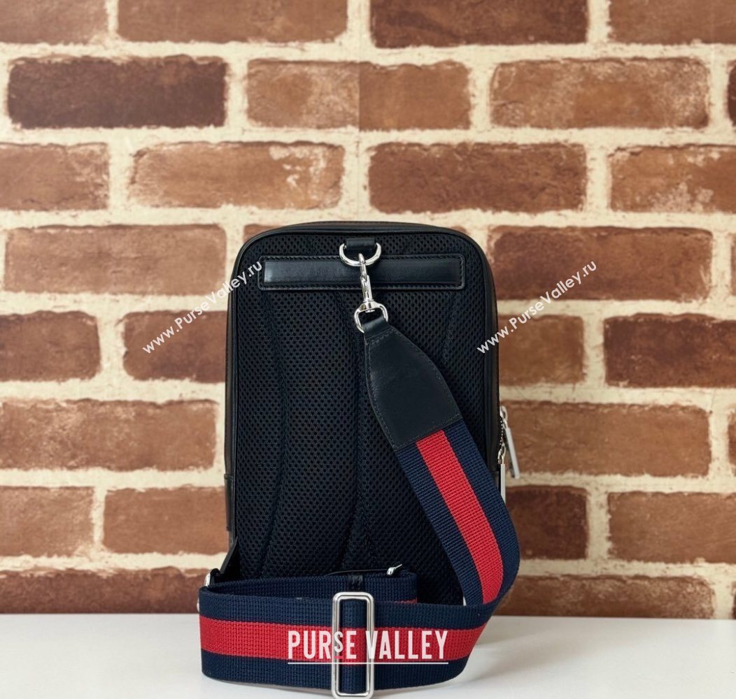 Gucci Mens GG Canvas small slingback bag Black 2025 822073 (DLH-250930117)