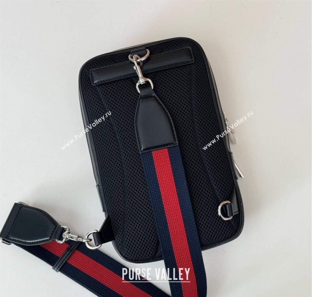 Gucci Mens GG Canvas small slingback bag Black 2025 822073 (DLH-250930117)