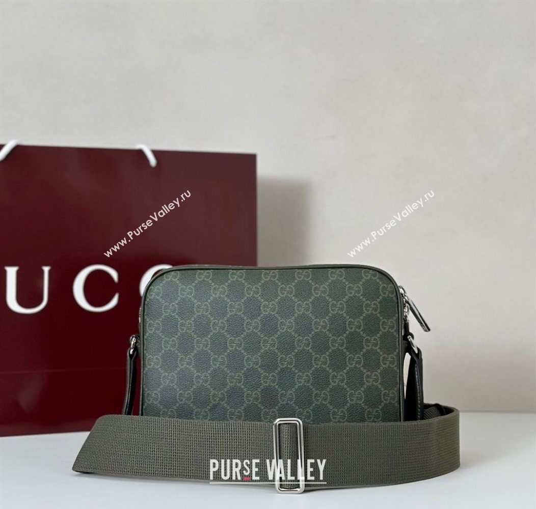 Gucci Mens GG Monogram small crossbody bag Forest Green 2025 795479 (DLH-250930112)