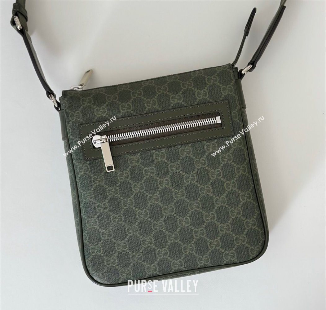 Gucci Mens GG Monogram small messenger bag bag Forest Green 2025 792082 (DLH-250930118)