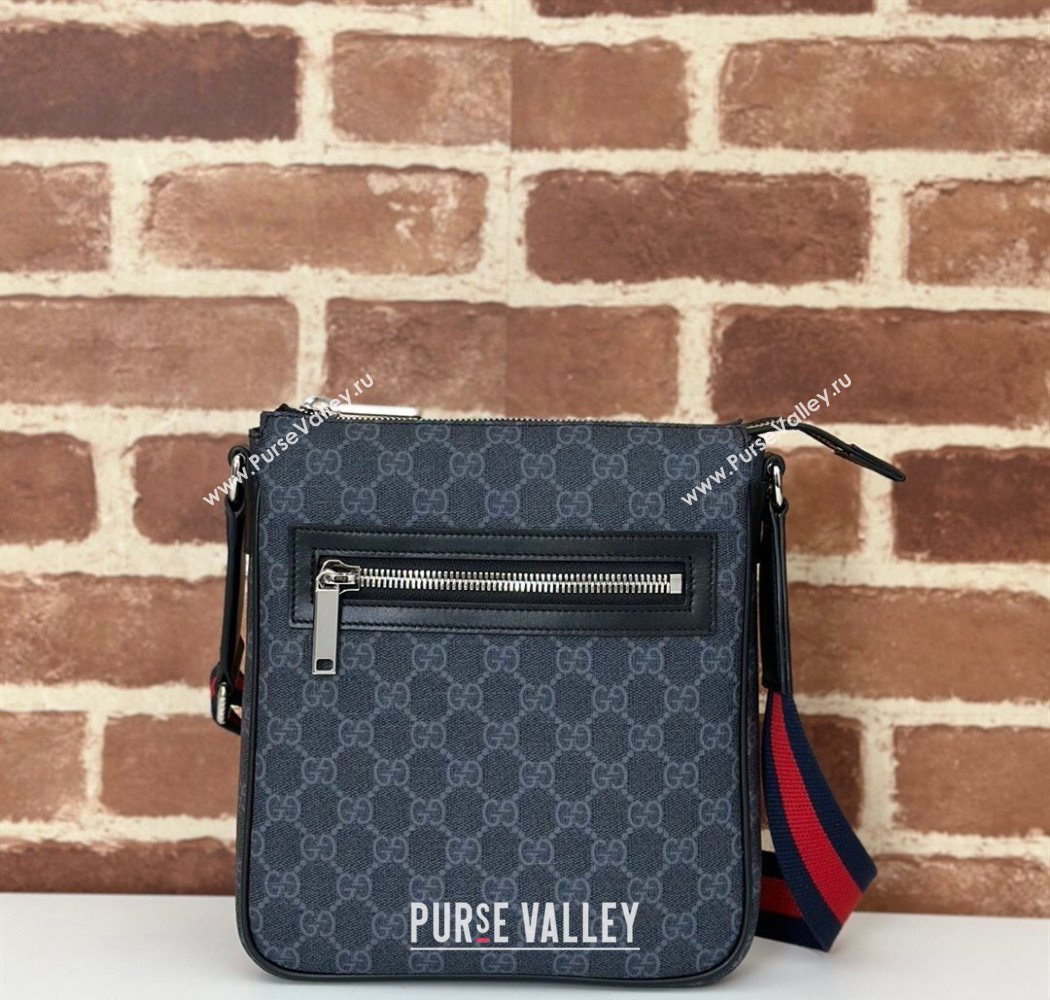 Gucci Mens GG Canvas small messenger bag bag Black 2025 792082 (DLH-250930119)