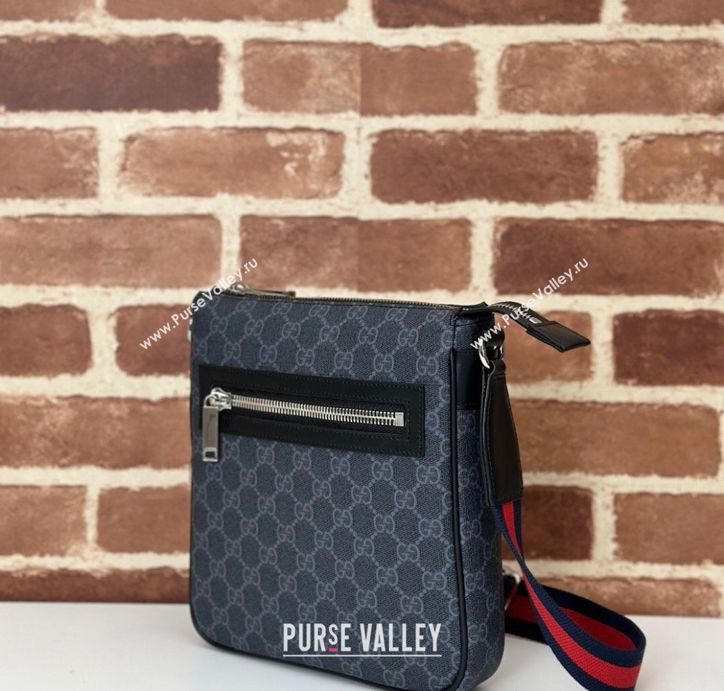 Gucci Mens GG Canvas small messenger bag bag Black 2025 792082 (DLH-250930119)